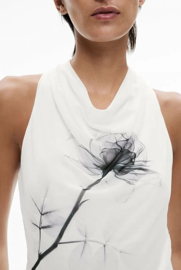 Tops & T Shirts^Witchery Mesh Drape Neck Top RosePrint