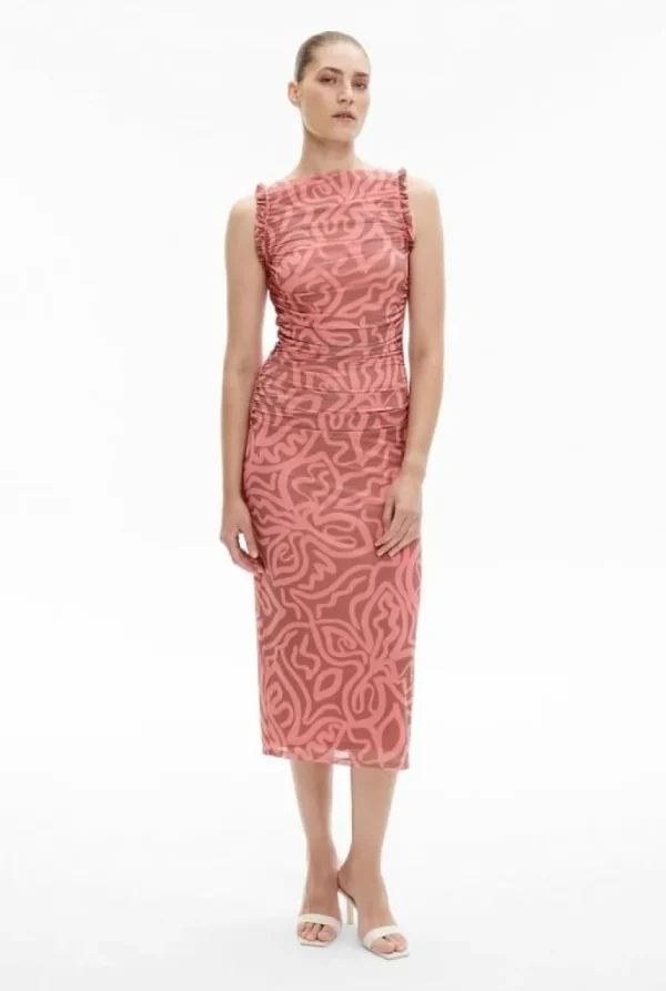 Dresses^Witchery Mesh Ruffle Dress RosewoodPrint