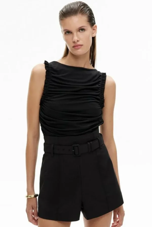 Tops & T Shirts^Witchery Mesh Ruffle Top Black