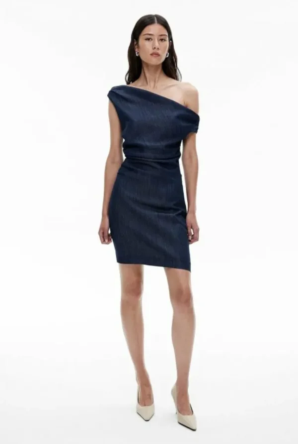 Dresses^Witchery Off Shoulder Denim Dress RawDenim