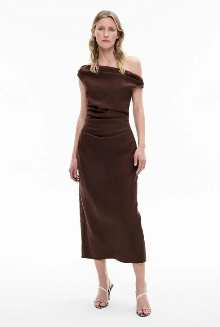 Sale | Dresses^Witchery Off Shoulder Midi Dress ChocolateBrown