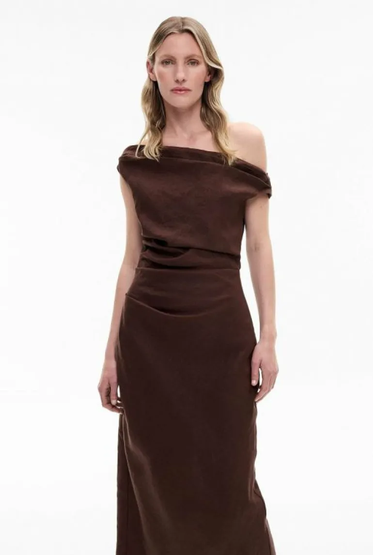 Sale | Dresses^Witchery Off Shoulder Midi Dress ChocolateBrown