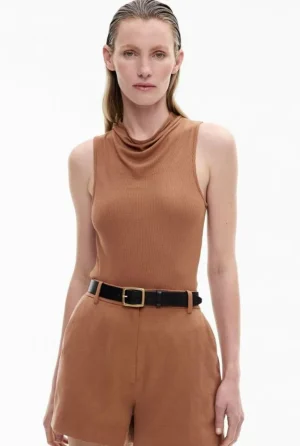 Sale | Tops & T Shirts^Witchery Rib Drape Neck Top Nutmeg