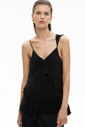 Sale | Shirts^Witchery Ruffle Trim Camisole Black