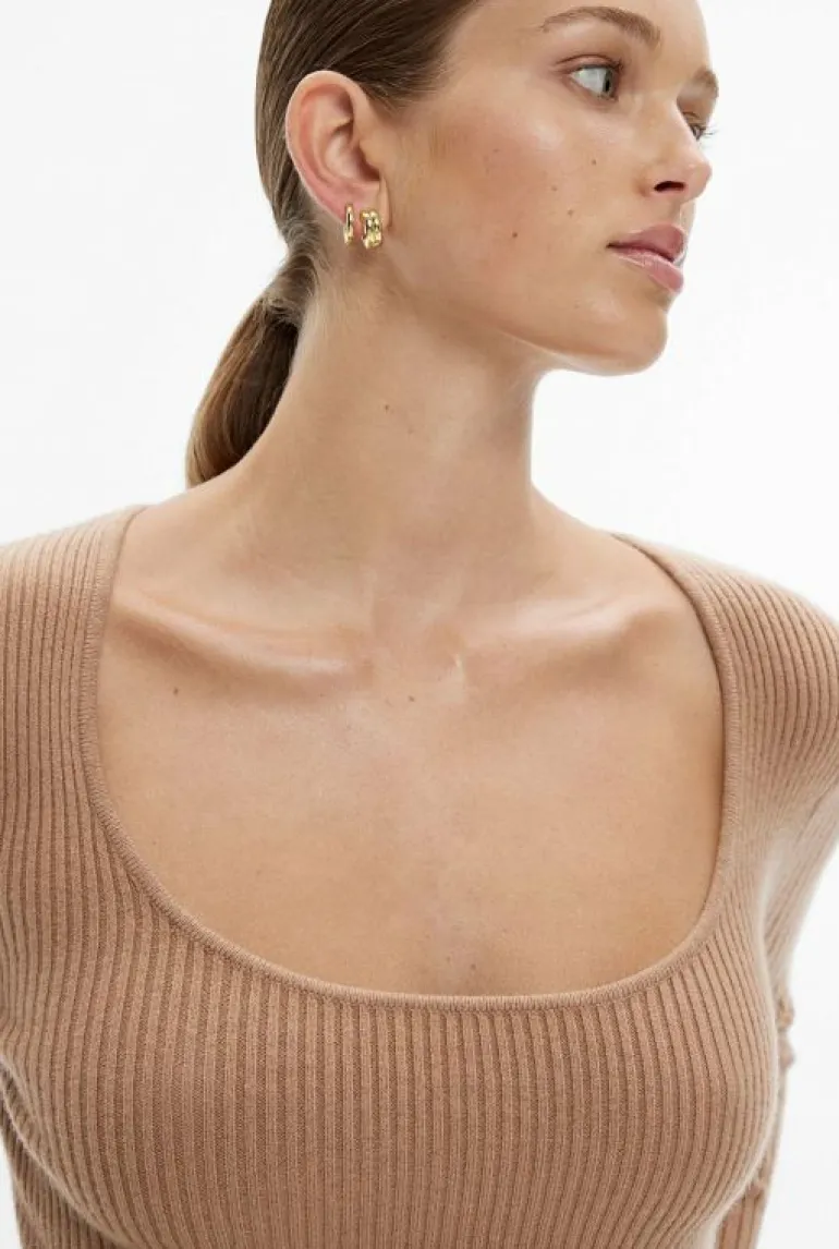 Sale | Tops & T Shirts^Witchery Scoop Neck Long Sleeve Knit Camel