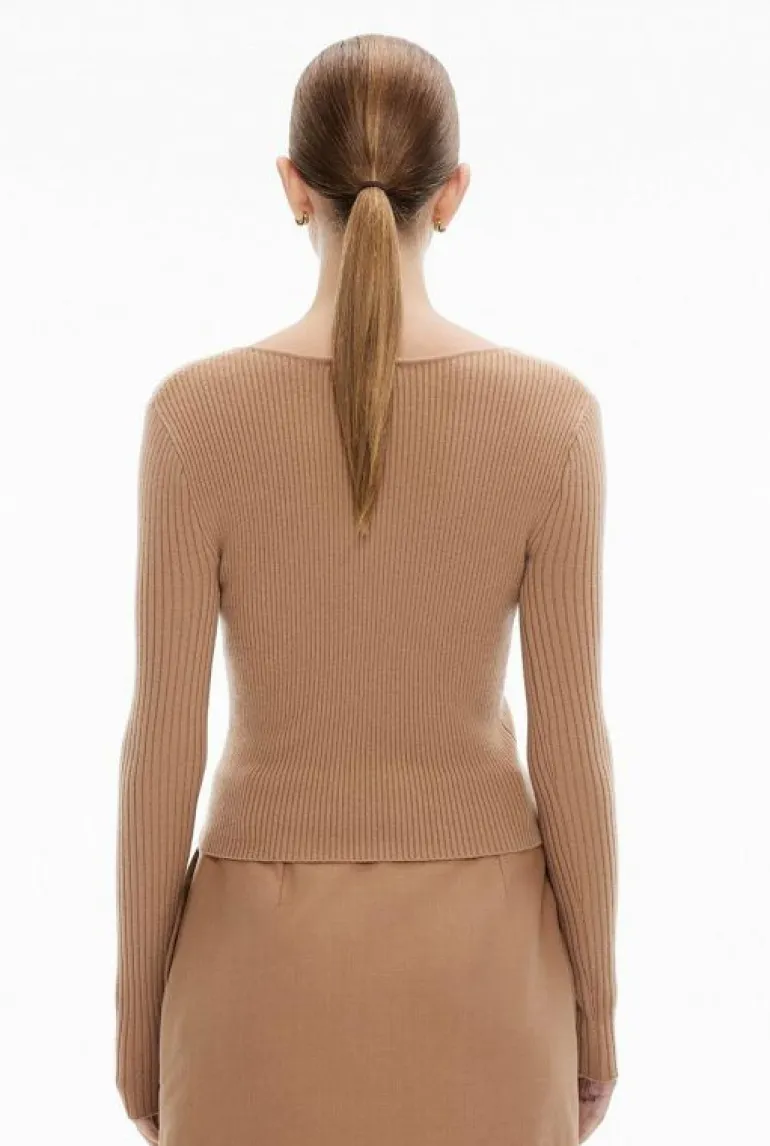 Sale | Tops & T Shirts^Witchery Scoop Neck Long Sleeve Knit Camel