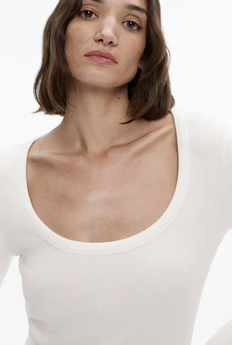 Sale | Tops & T Shirts^Witchery Scoop Neck Rib Top OatmealMarle