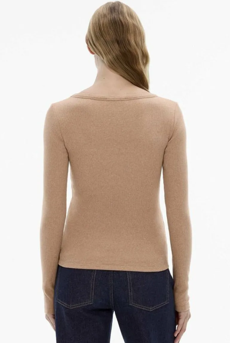Sale | Tops & T Shirts^Witchery Scoop Neck Rib Top OatmealMarle