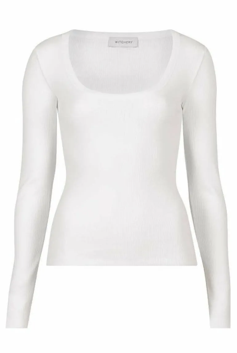 Sale | Tops & T Shirts^Witchery Scoop Neck Rib Top OatmealMarle