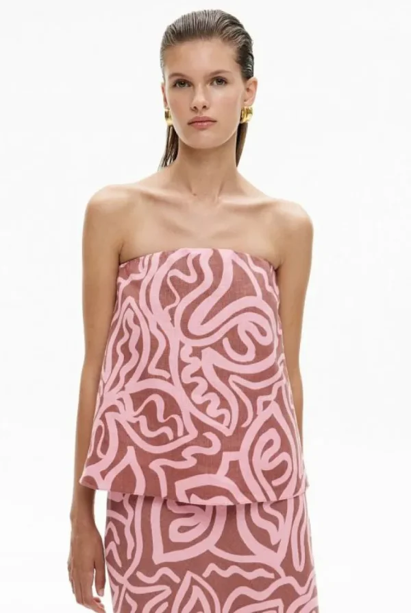 Shirts^Witchery Strapless Linen Top RosewoodPrint