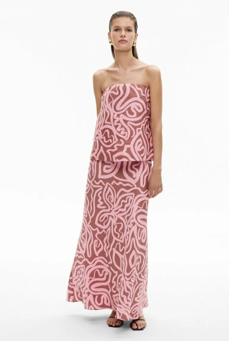 Shirts^Witchery Strapless Linen Top RosewoodPrint