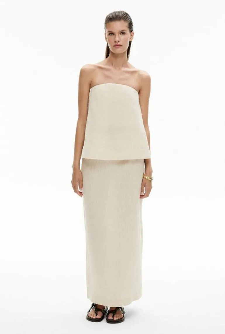 Shirts^Witchery Strapless Linen Top StoneYd