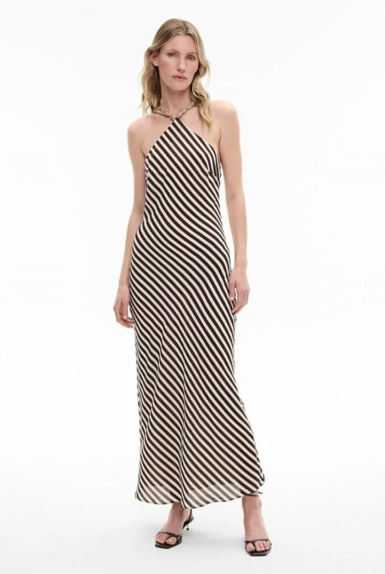 Sale | Dresses^Witchery Stripe Halter Dress ChocolateStripe