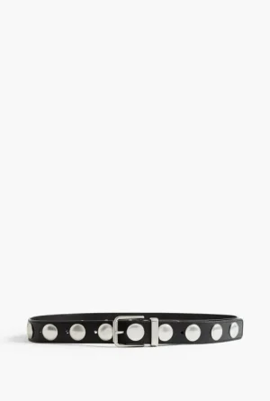 Belts^Witchery Studded Leather Belt Black