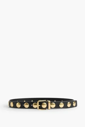 Belts^Witchery Studded Leather Belt Black