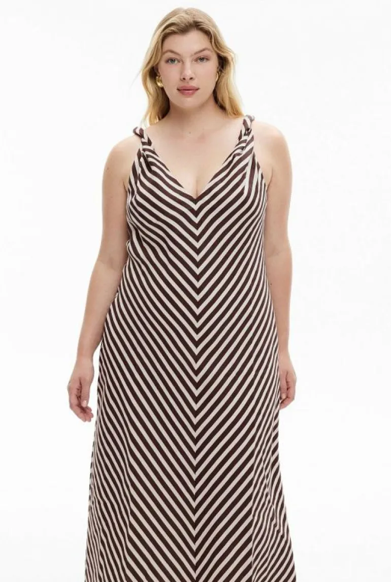 Sale | Dresses^Witchery Twist Strap Midi Dress ChocolateStripe