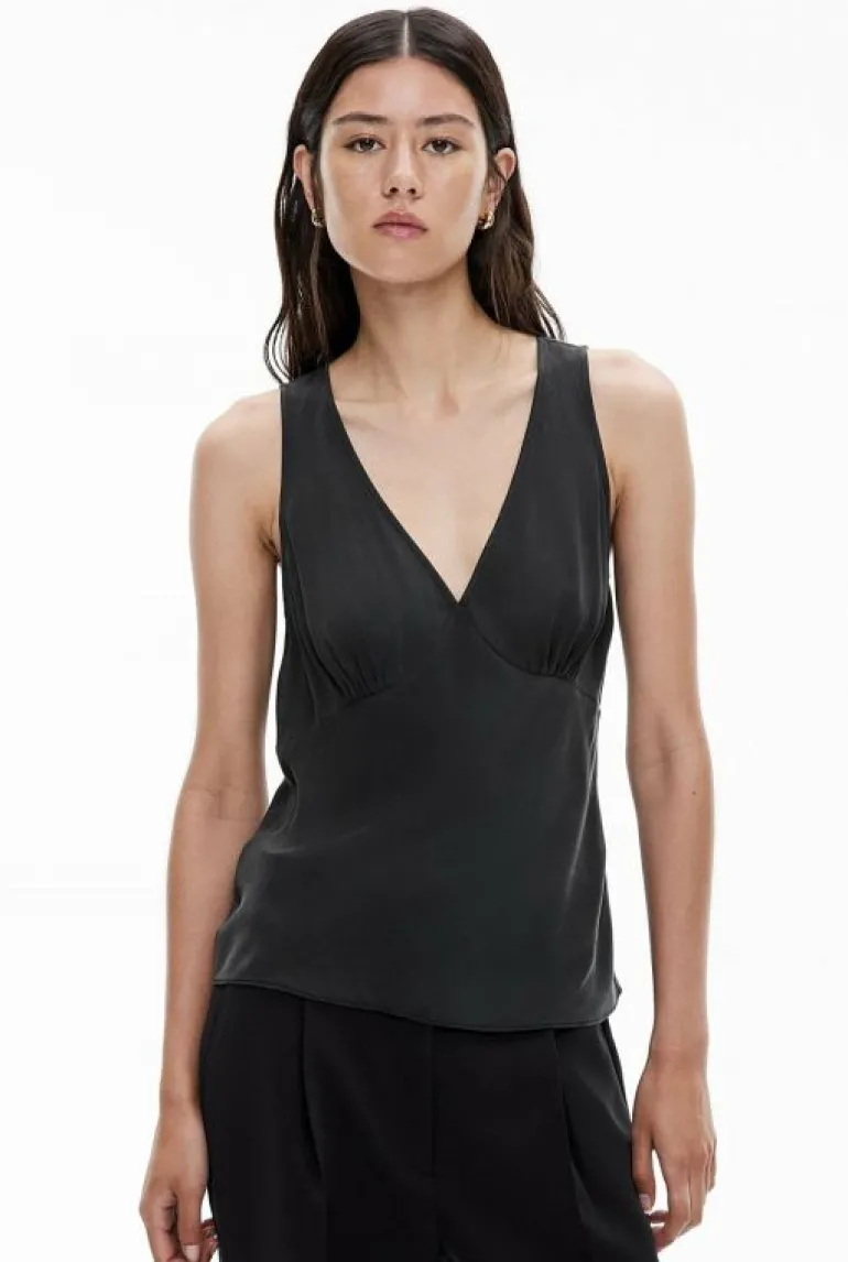 Tops & T Shirts | Shirts^Witchery V Neck Cupro Tank Black