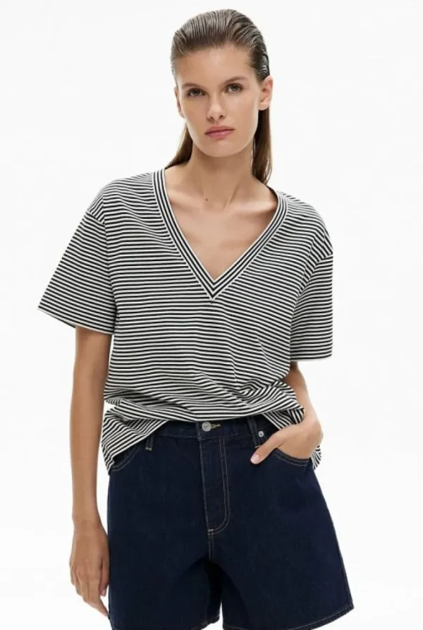 Tops & T Shirts^Witchery V Neck T-Shirt BlackStripe