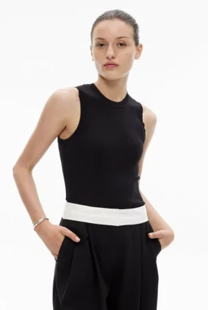Sale | Tops & T Shirts^Witchery Variegated Knit Tank Black