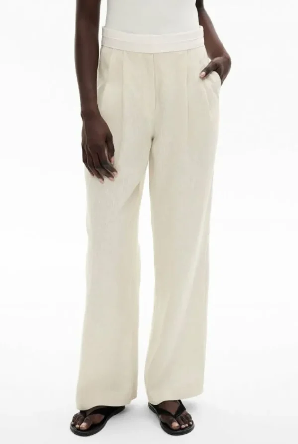 Pants^Witchery Waist Detail Linen Pant StoneYd