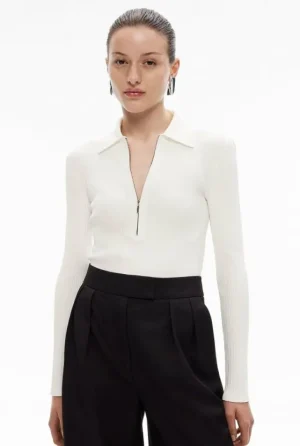 Sale | Tops & T Shirts^Witchery Zip Front Knit FreshWhite
